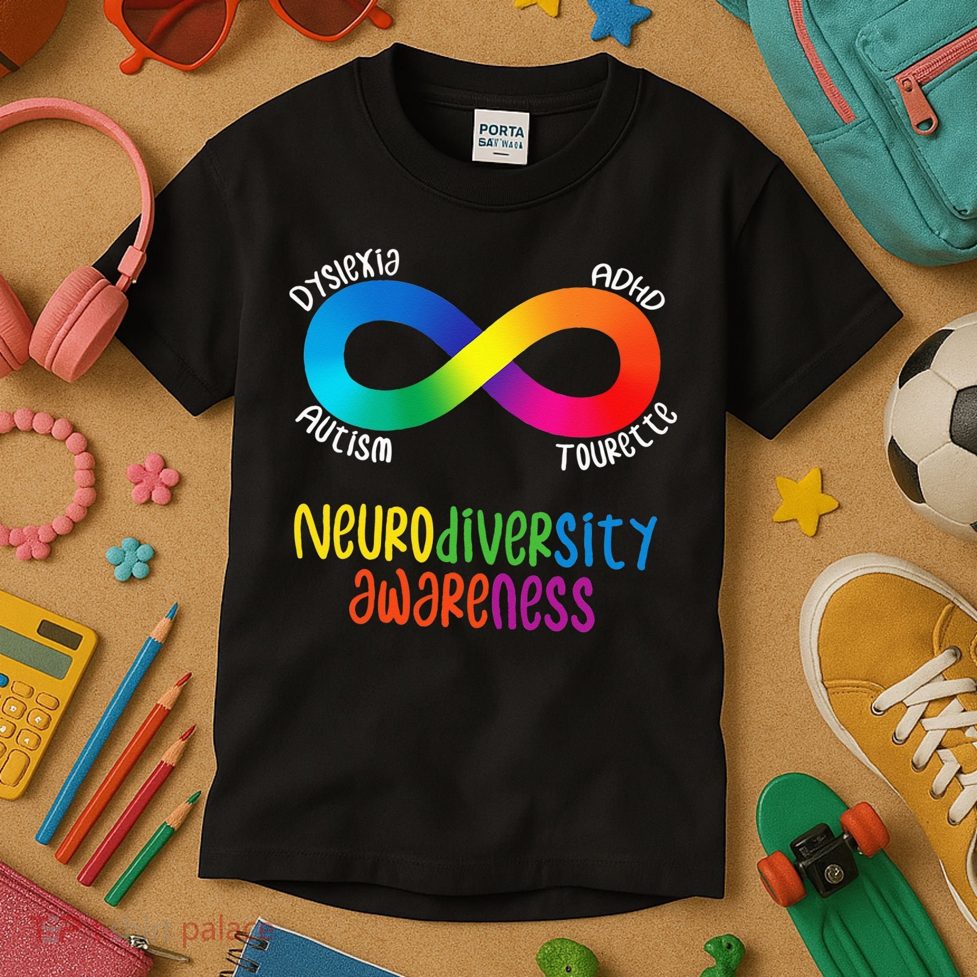 Neurodiversity Awareness ADHD Autism Dyslexia Tourette Kids T-Shirt