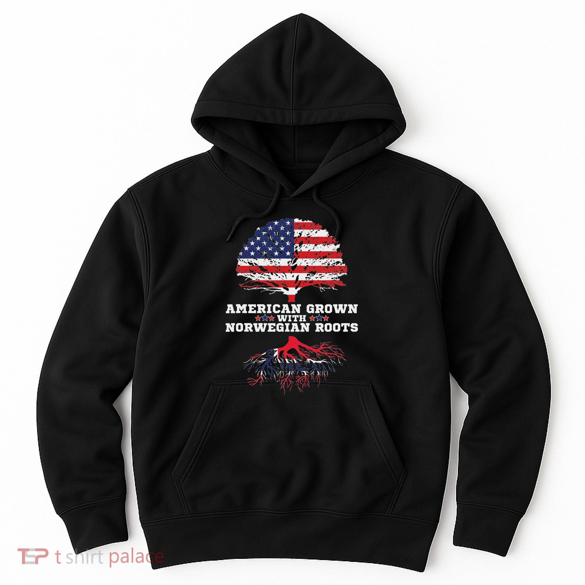 Norwegian American American Grown With Norway Roots Hoodie