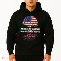 Norwegian American American Grown With Norway Roots Hoodie thumb 2