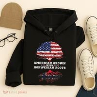 Norwegian American American Grown With Norway Roots Hoodie thumb 4