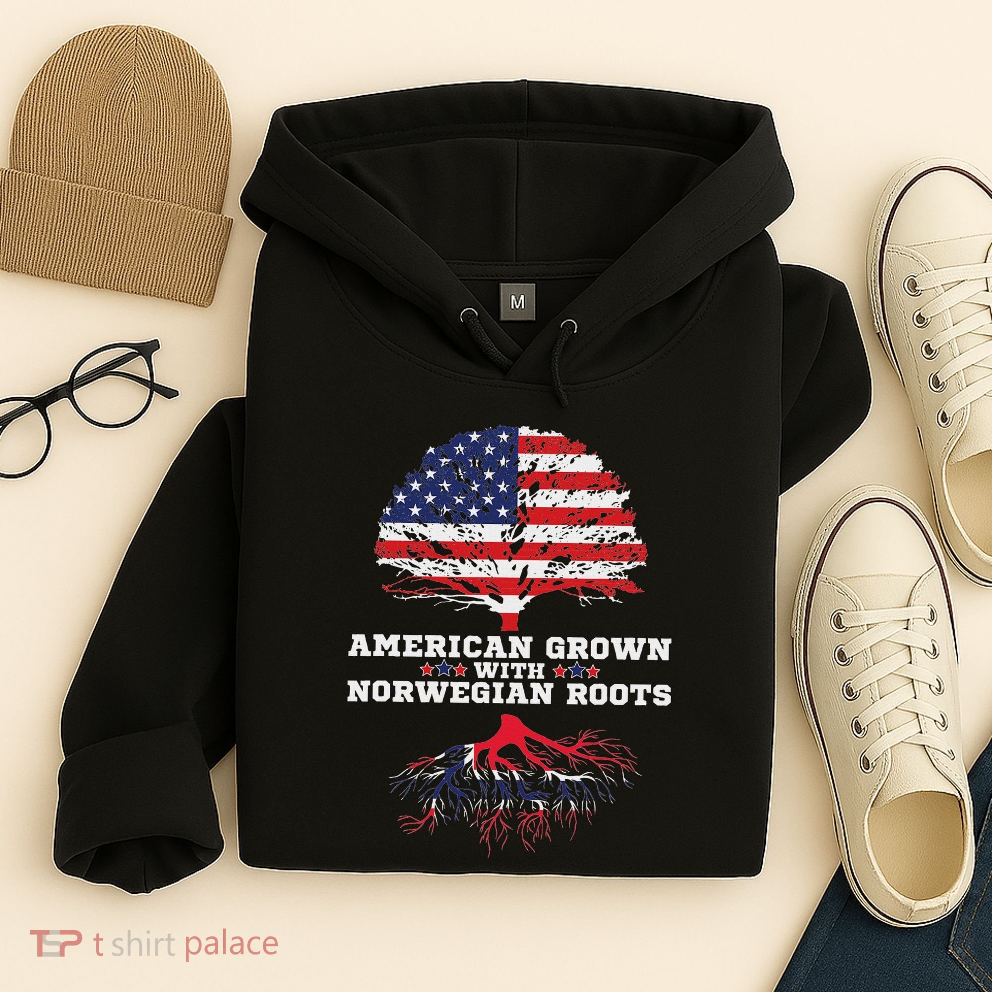 Norwegian American American Grown With Norway Roots Hoodie