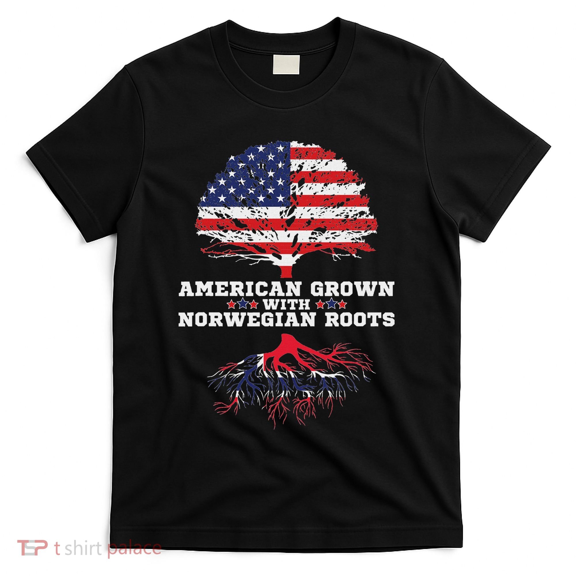 Norwegian American American Grown With Norway Roots T-Shirt
