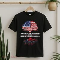 Norwegian American American Grown With Norway Roots T-Shirt thumb 2