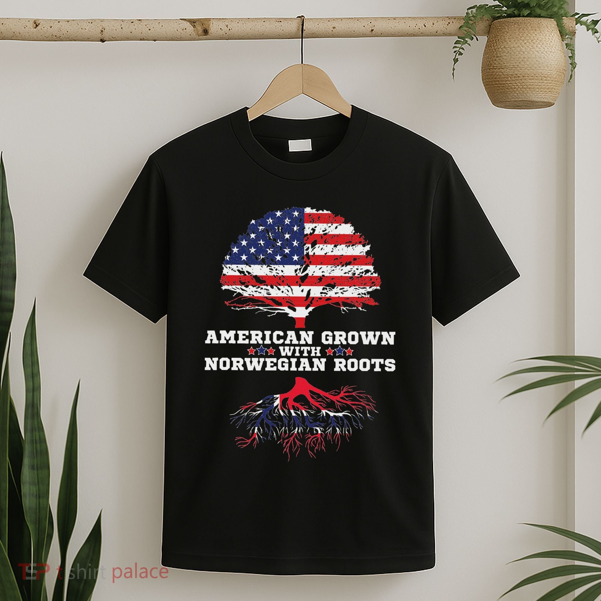Norwegian American American Grown With Norway Roots T-Shirt