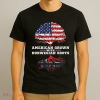 Norwegian American American Grown With Norway Roots T-Shirt thumb 3