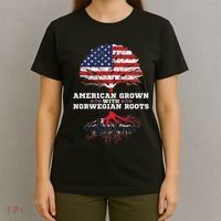 Norwegian American American Grown With Norway Roots T-Shirt thumb 4