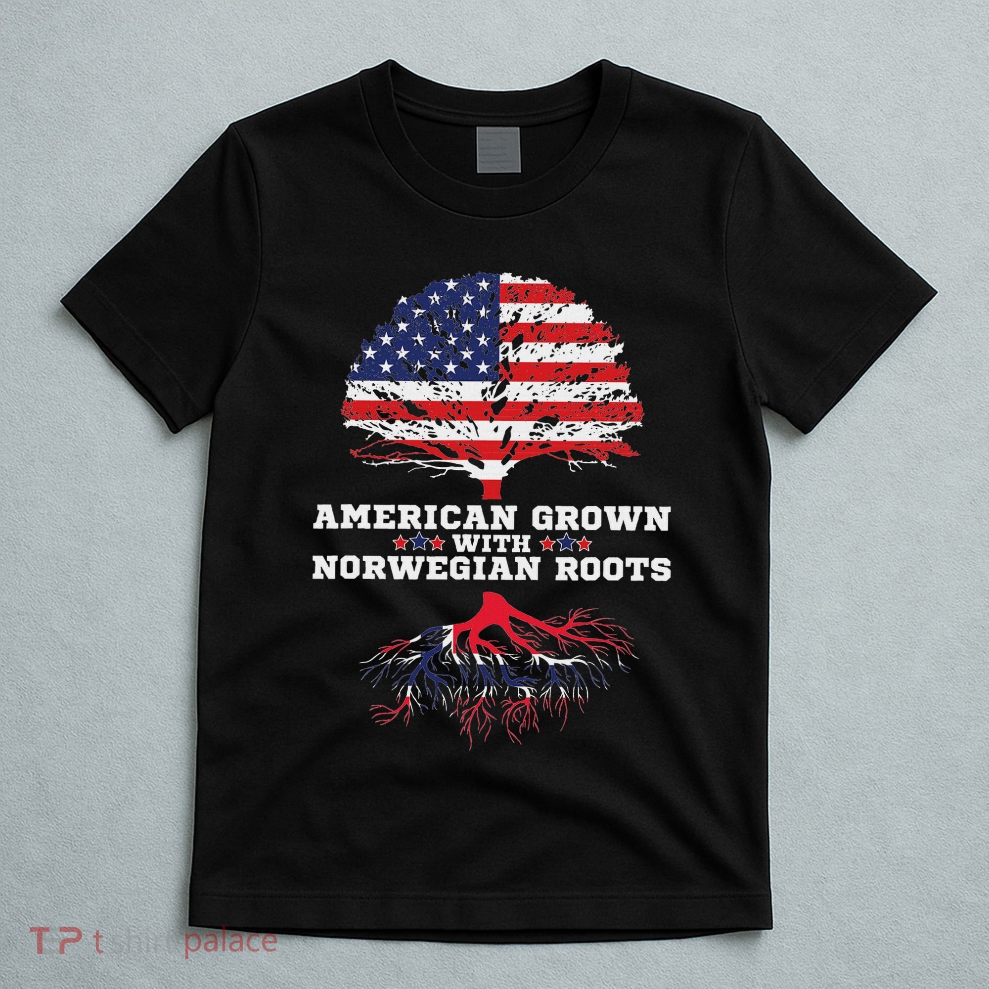 Norwegian American American Grown With Norway Roots T-Shirt