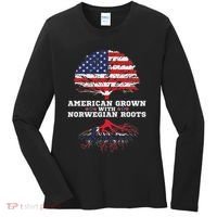 Norwegian American American Grown With Norway Roots Women's Long Sleeve Shirt thumb 0