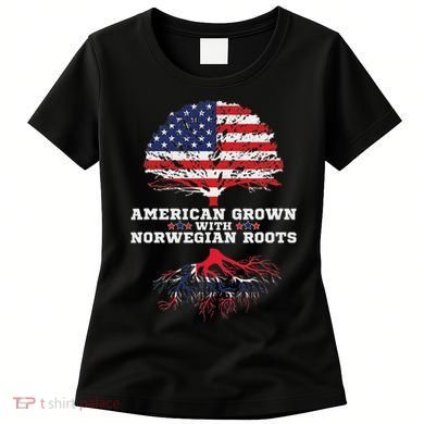 Norwegian American American Grown With Norway Roots Women's T-Shirt