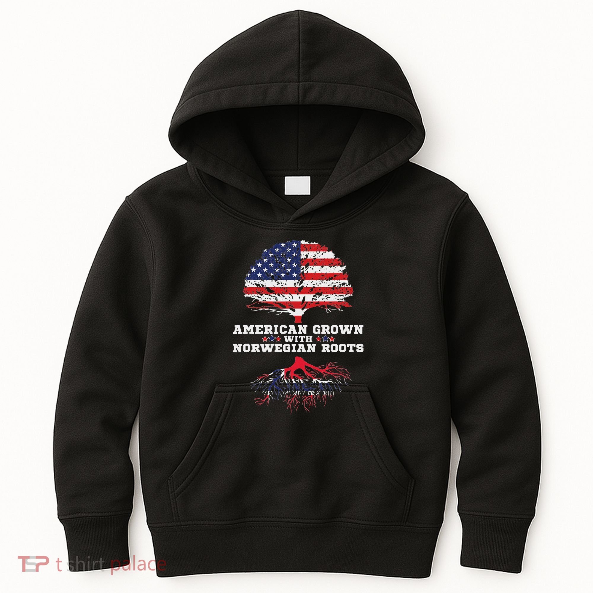 Norwegian American American Grown With Norway Roots Kids Hoodie