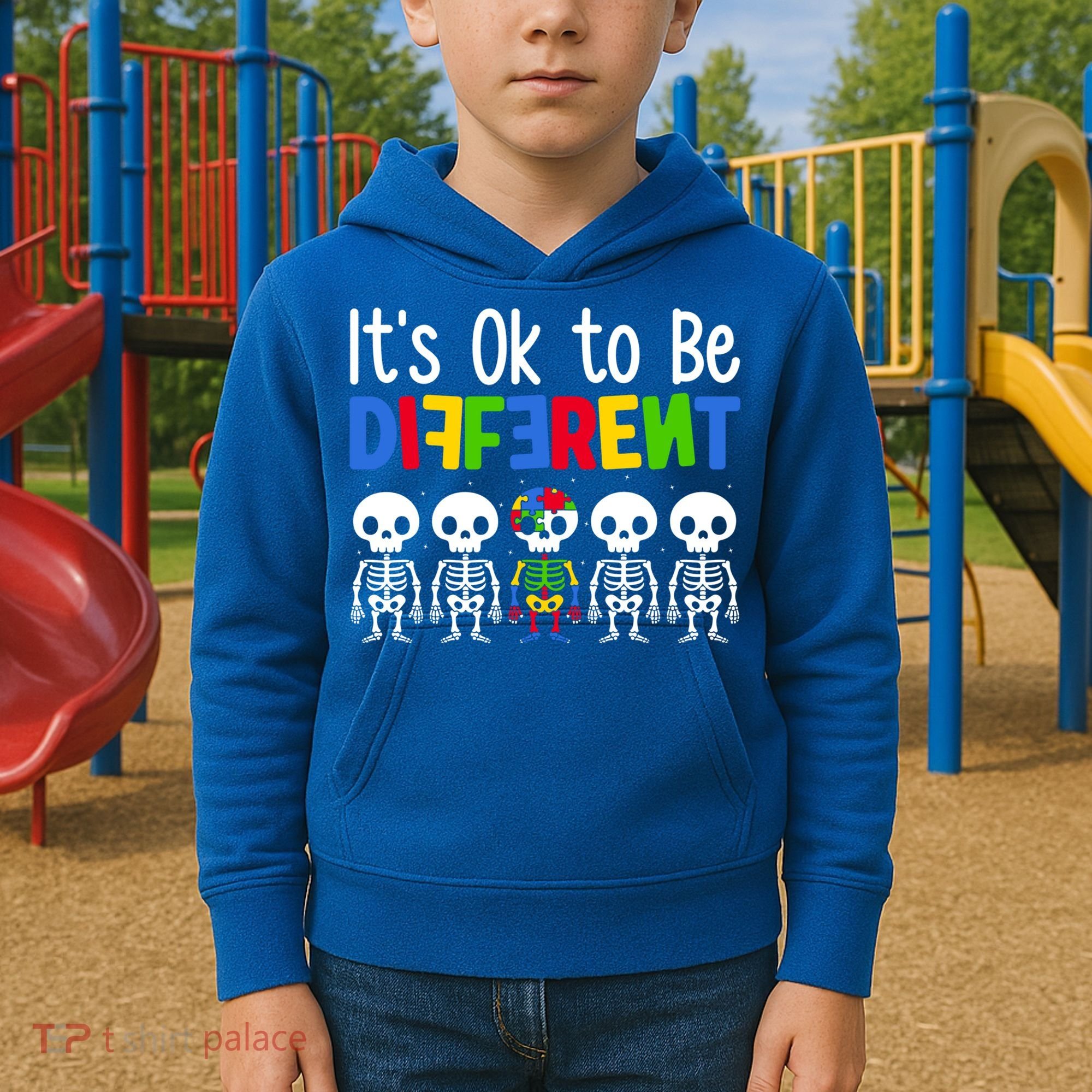 Neurodiversity Autism Awareness ItS Ok To Be Different Gift Kids Hoodie