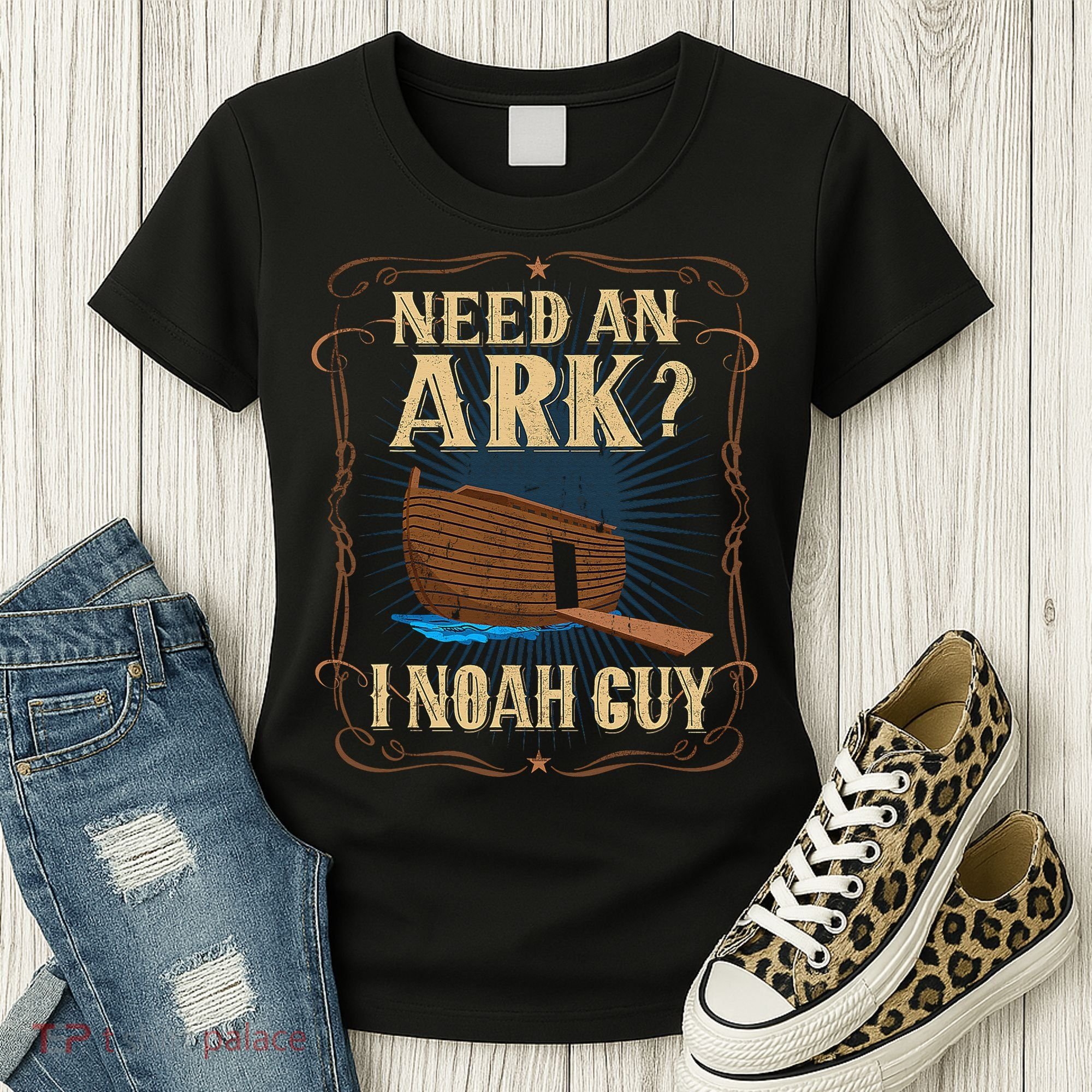 Need An Ark I Noah Guy Funny Christian Humor Bible Pun Boat  Women's T-Shirt
