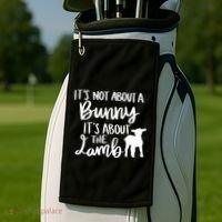 Not About A Bunny It's About The Lamb Golf Towel thumb 2