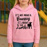 Not About A Bunny It's About The Lamb Kids Hoodie thumb 3