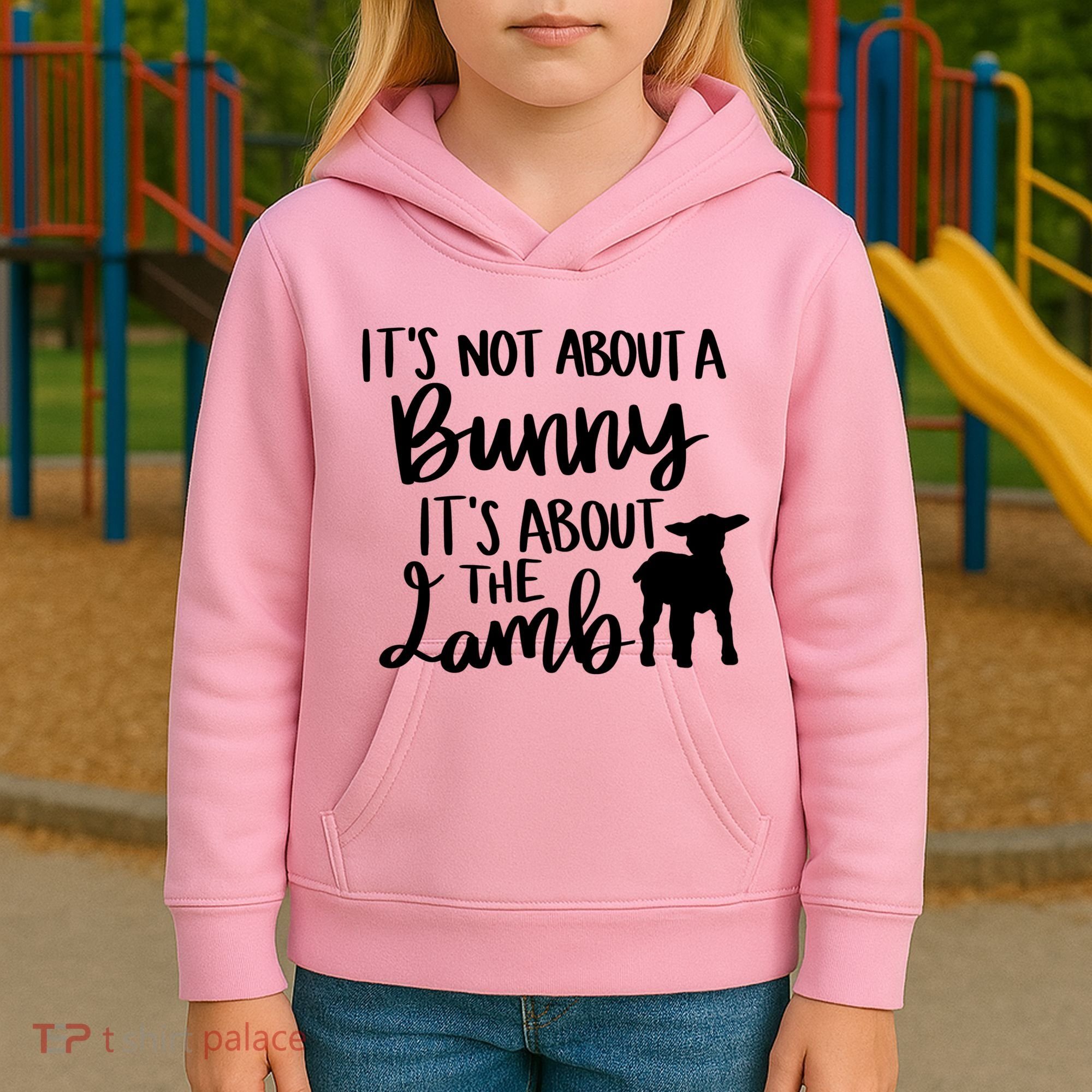 Not About A Bunny It's About The Lamb Kids Hoodie