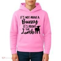 Not About A Bunny It's About The Lamb Kids Hoodie thumb 4