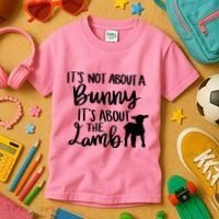 Not About A Bunny It's About The Lamb Kids T-Shirt thumb 3