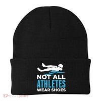 Not All Athletes Wear Shoes Funny Swimmers Idea Beanie thumb 0