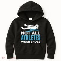 Not All Athletes Wear Shoes Funny Swimmers Idea Kids Hoodie thumb 0
