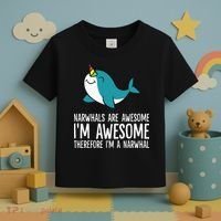Narwhals Are Awesome. I'm Awesome Therefore I'm a Narwhal Toddler T-Shirt thumb 3