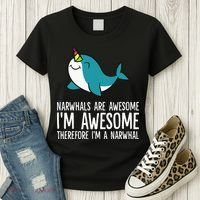 Narwhals Are Awesome. I'm Awesome Therefore I'm a Narwhal Women's T-Shirt thumb 3
