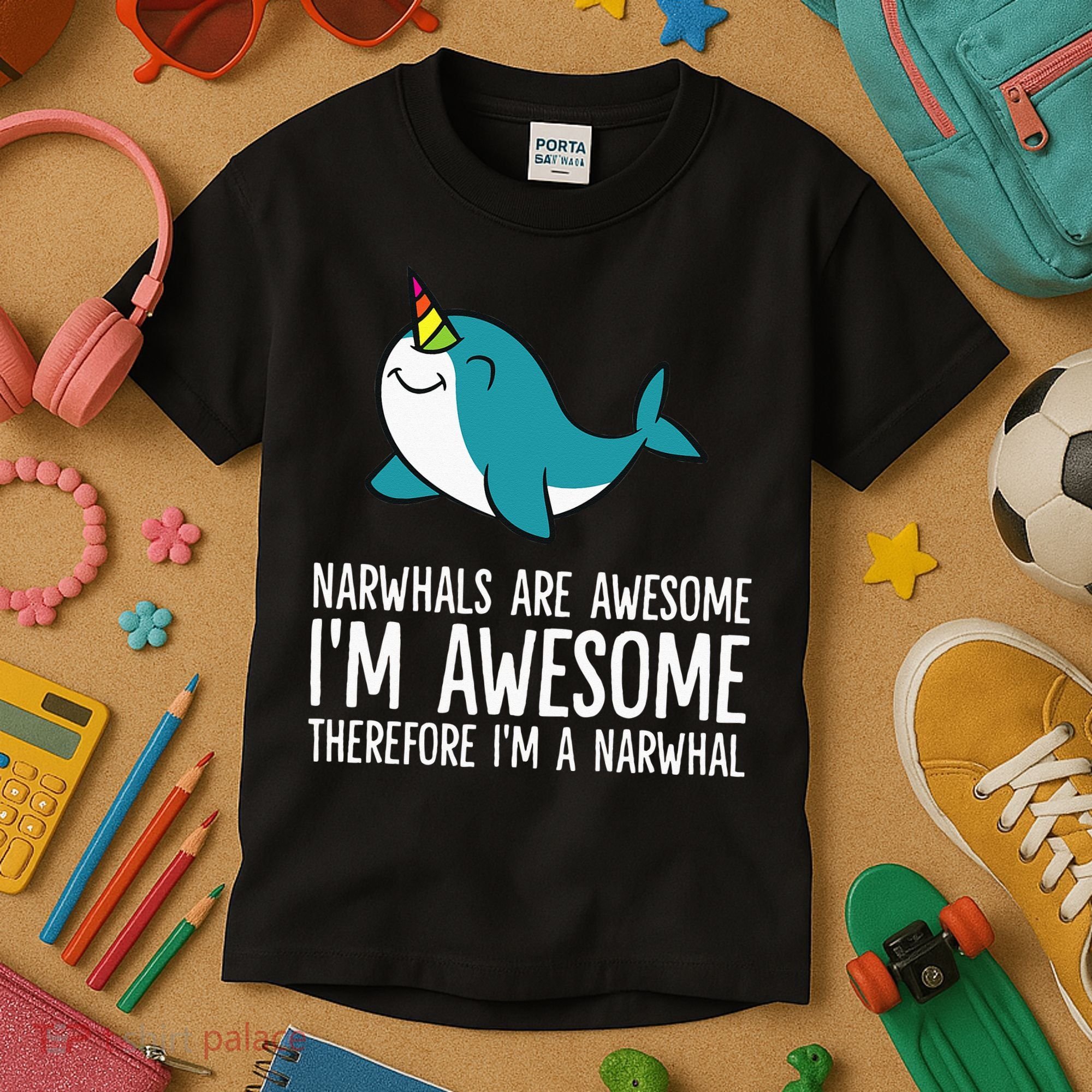 Narwhals Are Awesome. I'm Awesome Therefore I'm a Narwhal Kids T-Shirt