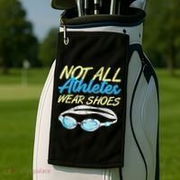 Not All Athletes Wear Shoes Fun Swimmers Team Swim Gift Golf Towel thumb 2