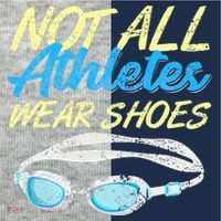 Not All Athletes Wear Shoes Fun Swimmers Team Swim Gift Kids Colorblock Raglan Jersey thumb 2