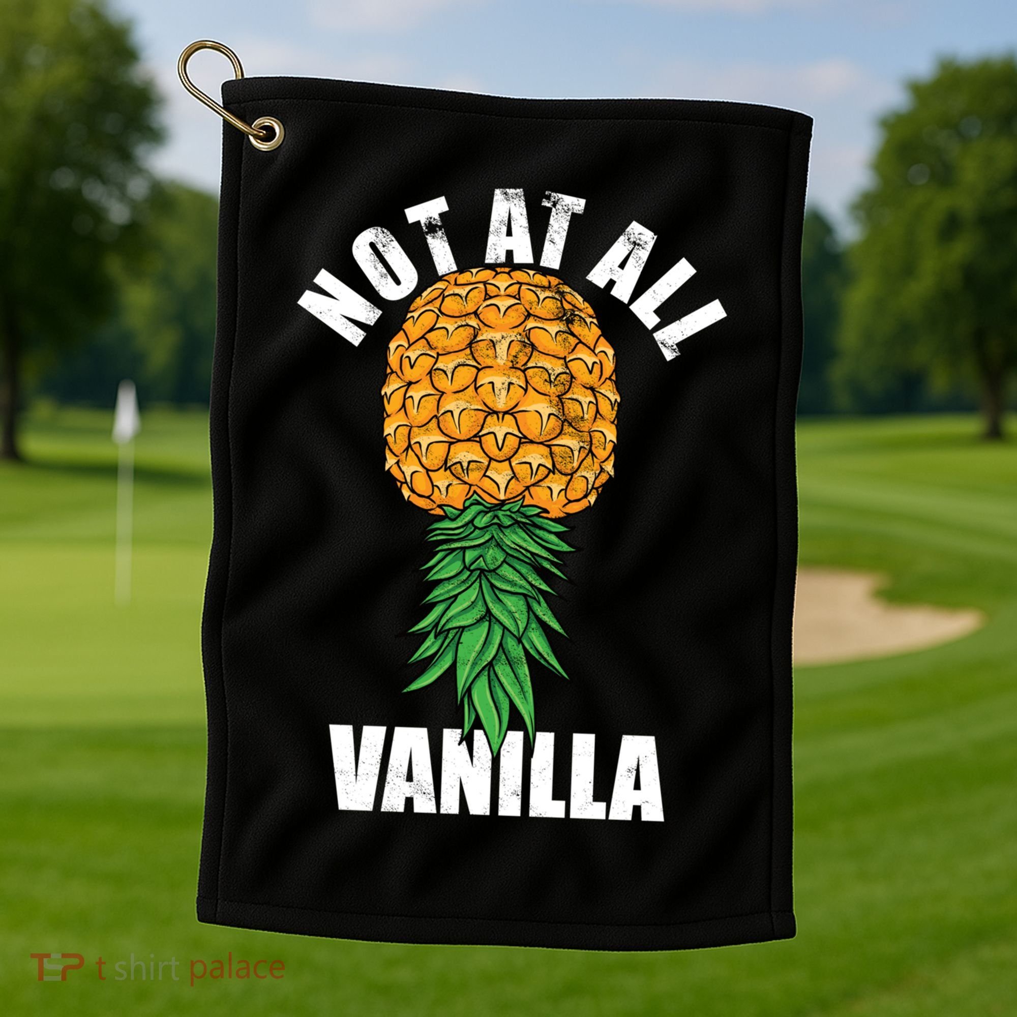 Not At All Vanilla Swinger Upside Down Pineapple Gift Golf Towel