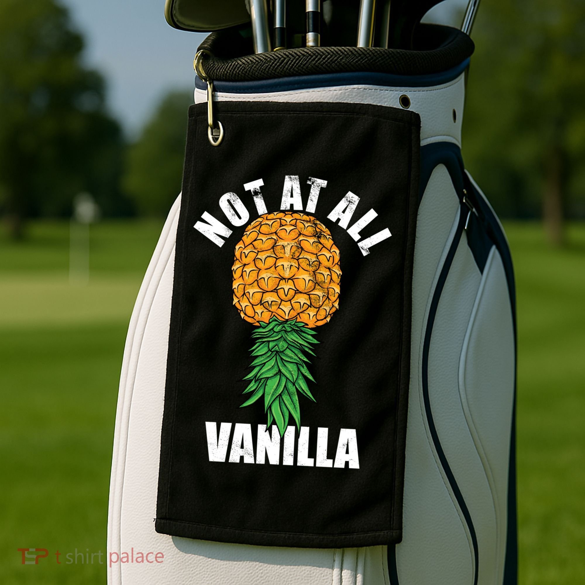 Not At All Vanilla Swinger Upside Down Pineapple Gift Golf Towel