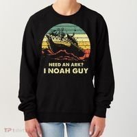 Need An Ark I Noah Guy Christian Jesus Retro Funny Women's Sweatshirt thumb 0
