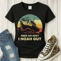 Need An Ark I Noah Guy Christian Jesus Retro Funny Women's T-Shirt thumb 3