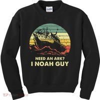 Need An Ark I Noah Guy Christian Jesus Retro Funny Kids Sweatshirt thumb 0