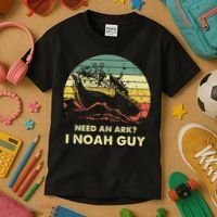 Need An Ark I Noah Guy Christian Jesus Retro Funny Kids T-Shirt thumb 3