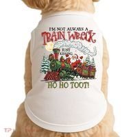 Not Always A Train Wreck Christmas Funny Santa Doggie Tank thumb 0