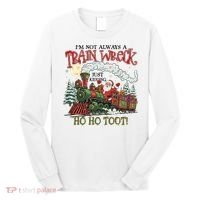 Not Always A Train Wreck Christmas Funny Santa Long Sleeve Shirt thumb 0