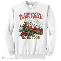 Not Always A Train Wreck Christmas Funny Santa Sweatshirt thumb 0