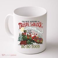 Not Always A Train Wreck Christmas Funny Santa Coffee Mug thumb 0
