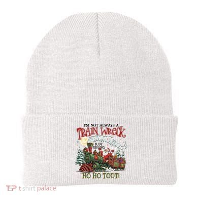 Not Always A Train Wreck Christmas Funny Santa Beanie