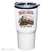 Not Always A Train Wreck Christmas Funny Santa Tumbler thumb 0