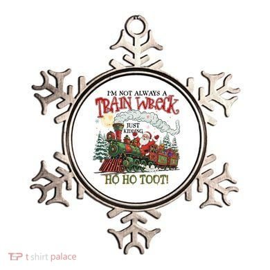 Not Always A Train Wreck Christmas Funny Santa Ornament