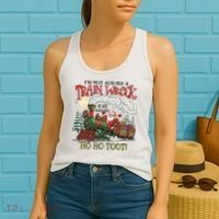 Not Always A Train Wreck Christmas Funny Santa Women's Tank Top thumb 2