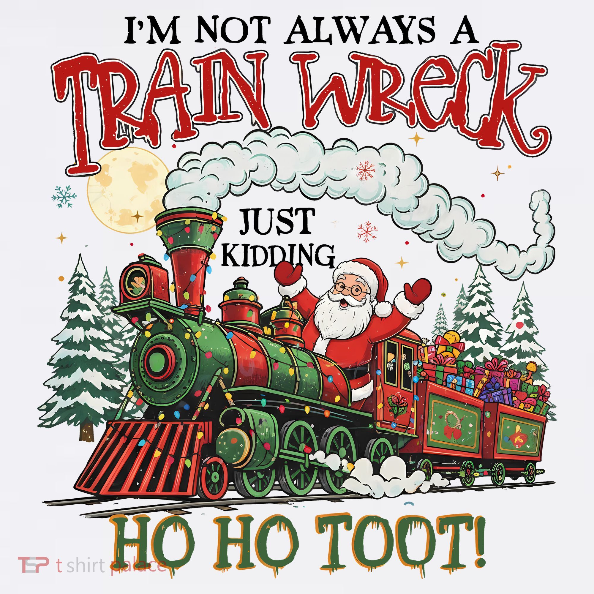 Not Always A Train Wreck Christmas Funny Santa Women's Tank Top