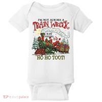 Not Always A Train Wreck Christmas Funny Santa Baby Bodysuit thumb 0