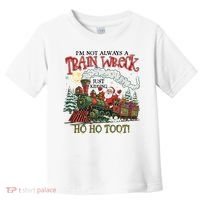 Not Always A Train Wreck Christmas Funny Santa Toddler T-Shirt thumb 0