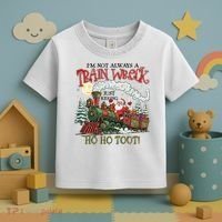 Not Always A Train Wreck Christmas Funny Santa Toddler T-Shirt thumb 3