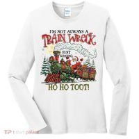 Not Always A Train Wreck Christmas Funny Santa Women's Long Sleeve Shirt thumb 0