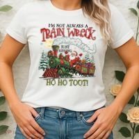 Not Always A Train Wreck Christmas Funny Santa Women's T-Shirt thumb 2