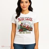 Not Always A Train Wreck Christmas Funny Santa Women's T-Shirt thumb 4