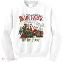 Not Always A Train Wreck Christmas Funny Santa Kids Sweatshirt thumb 0